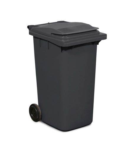 Fahrbare Großmülltonne aus Kunststoff, 120 Liter Volumen, anthrazit-0