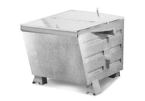 Schüttgutbehälter Universal aus Stahl, mit Deckel, 200 Liter Volumen, verzinkt-0