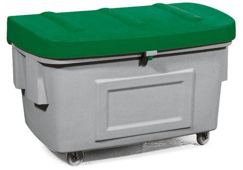 Streugutbehälter SB 400 aus Polyethylen (PE), 400 Liter Volumen, grüner Deckel-0