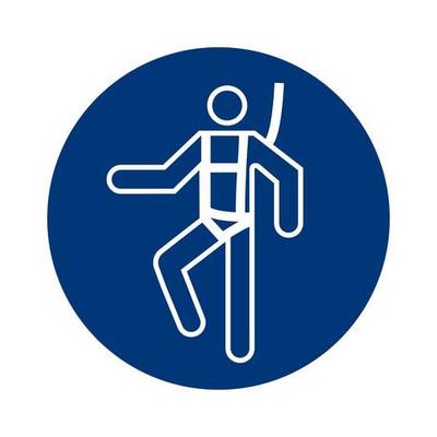 Gebotskennzeichen Auffanggurt anlegen VE 10 Stk Folie Ø 200 mm. H. Marahrens Sicherheits- | Industrie- u.-0