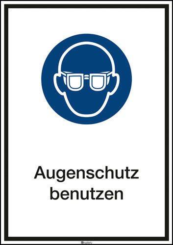 Kombischild "Augenschutz benutzen", ISO 7010, Folie, selbstklebend, 210 x 297 mm, VE = 5 Stück-0