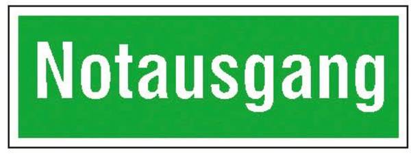 Kombizusatzschild mit Text für Rettungszeichen Notausgang Folie VE 10 Stk Folie langnachleuchtend LxHxT 297 x
