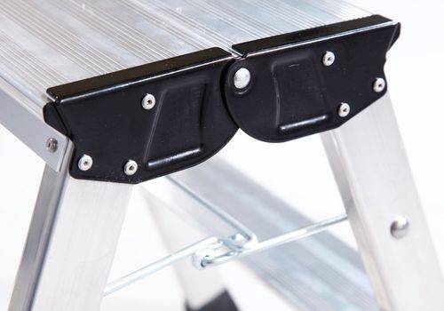 Doppel-Klapptritt aus Aluminium, mit "Roll- / Stop-Automatik" und 2 x 2 Stufen-2