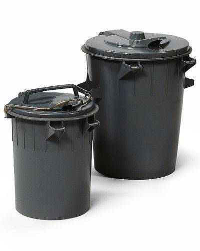 Rundtonne aus Polyethylen (PE), mit Deckel, 35 Liter Volumen, anthrazit-0