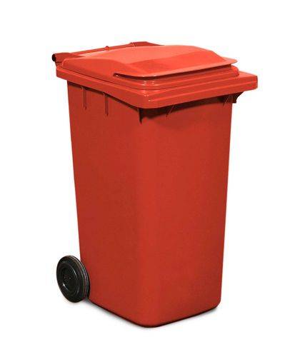 Fahrbare Großmülltonne, 240 Liter Volumen, rot-0