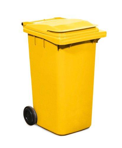 Fahrbare Großmülltonne, 120 Liter Volumen, gelb-0