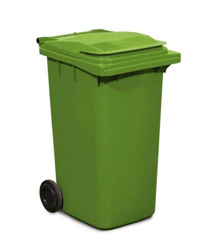 Fahrbare Großmülltonne, 120 Liter Volumen, grün