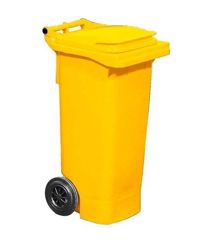 Fahrbare Großmülltonne, 80 Liter Volumen, gelb-0