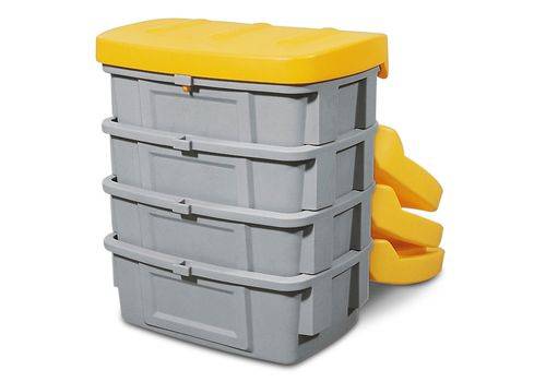 Streugutbehälter SB 100 aus Polyethylen (PE), 100 Liter Volumen, gelber Deckel-1