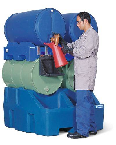 Abfüllstation Typ RS aus Polyethylen (PE), inkl. Fasspalette aus PE, für 4 Fässer à 200 Liter-1