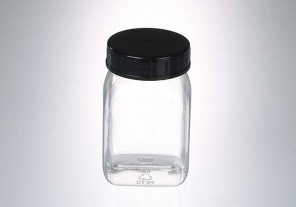 4-Kant-Weithalsdose aus PETG, glasklar, mit Schraubverschluss 50 ml, 10 Stück