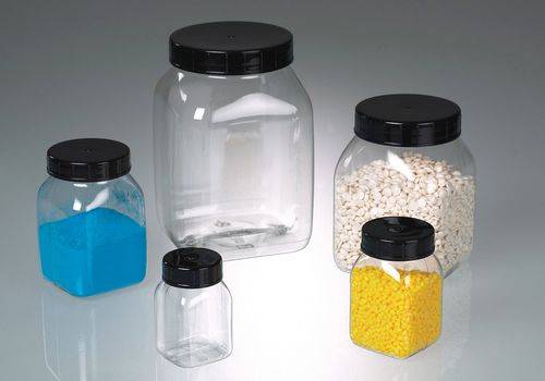 4-Kant-Weithalsdose aus PETG, glasklar, mit Schraubverschluss 200 ml, 24 Stück-1