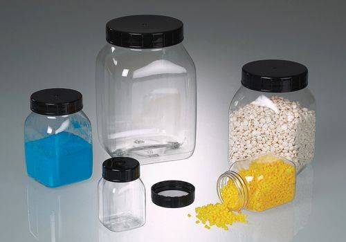4-Kant-Weithalsdose aus PETG, glasklar, mit Schraubverschluss 200 ml, 24 Stück-2