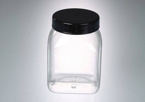4-Kant-Weithalsdose aus PETG, glasklar, mit Schraubverschluss 500 ml, 24 Stück-0