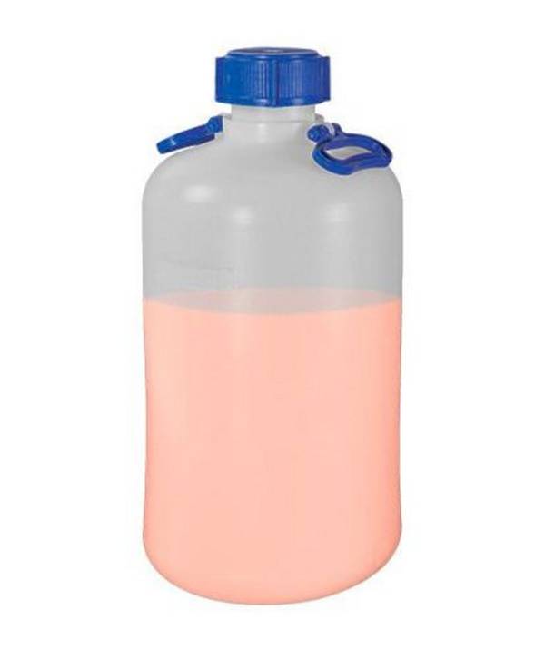 Weithalsflaschen aus PE-HD, mit zwei Tragebügeln und Schraubverschluss, 50 Liter