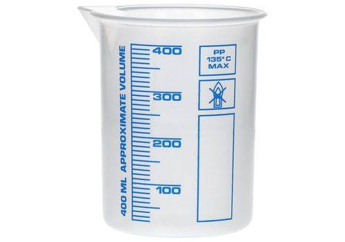 Griffinbecher aus PP, Laborbecher mit aufgedruckter blauer Volumenskala, 400 ml, 24 Stück-0