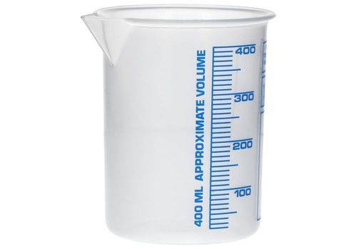 Griffinbecher aus PP, Laborbecher mit aufgedruckter blauer Volumenskala, 400 ml, 24 Stück-3