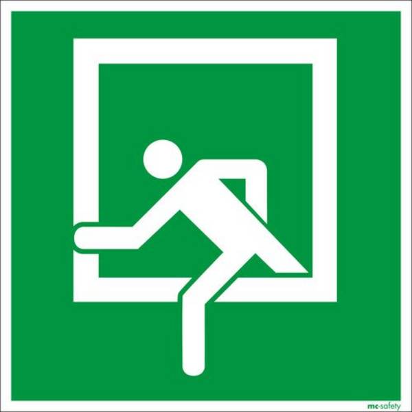 Rettungszeichen Notausstieg VE 10 Stk Folie 200 x 200 mm. H. Marahrens Sicherheits- | Industrie- u.