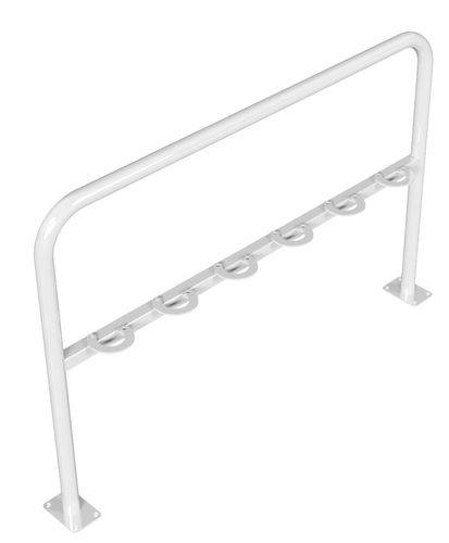 Rollerständer mit Bügel, zum Aufdübeln, mit verschließbaren Halteringen, B 1500 mm-0