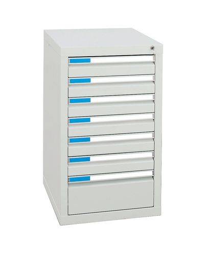 Schubladenschrank Esta mit 7 Schubladen, grau, grau, B 500 mm, H 900 mm-1