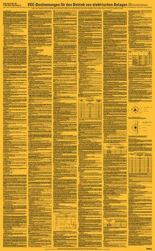 Sicherheitsaushang VDE-Bestimmungen Betrieb v. elektr. Anlagen VDE 0105-100/A1, Kunstst., 500x810 mm-0