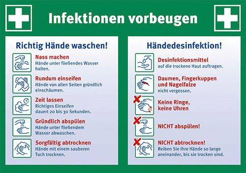Aushang Infektionen vorbeugen LxHxT 297 x 210 x 0.1 mm. H. Marahrens Sicherheits- | Industrie- u. Verkehrskenn--0