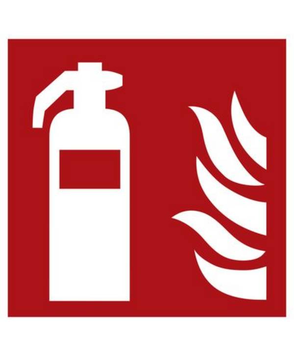 Brandschutzschild "Feuerlöscher", ISO 7010, Kunststoff, LN, 300 x 300 mm, VE = 5 Stück