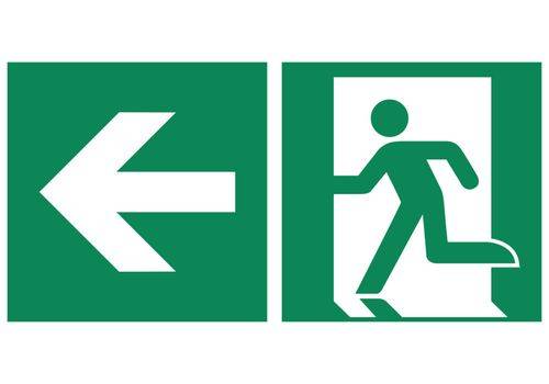 Rettungswege links VE 10 Stk Kunststoff 300 x 150 mm. H. Marahrens Sicherheits- | Industrie- u. Verkehrskenn--0
