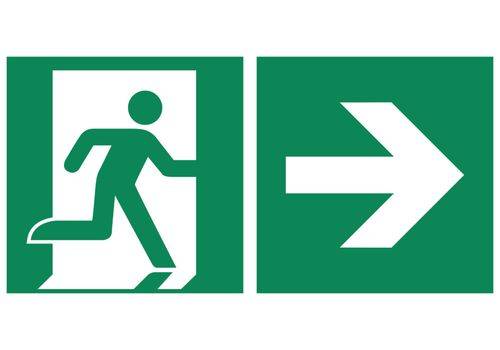 Rettungswege rechts VE 10 Stk Kunststoff 300 x 150 mm. H. Marahrens Sicherheits- | Industrie- u.-0