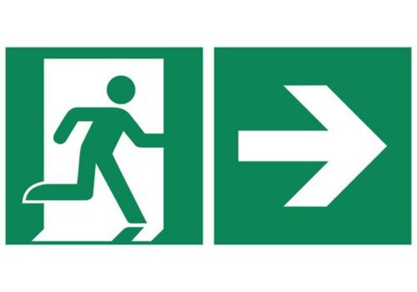 Rettungswege rechts VE 10 Stk Kunststoff 300 x 150 mm. H. Marahrens Sicherheits- | Industrie- u.