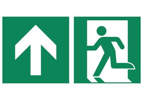 Rettungswege oben VE 10 Stk Kunststoff 300 x 150 mm. H. Marahrens Sicherheits- | Industrie- u. Verkehrskenn--0