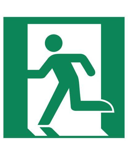 Rettungswege links nur in Verbindung mit Richtungspfeil VE 10 Stk Kunststoff 150 x 150 mm. H. Marahrens-0