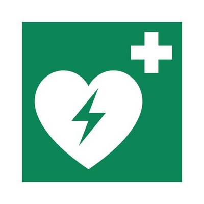 Rettungszeichen Automatisierter externer Defibrillator VE 10 Stk Aluminium 200 x 200 mm. H. Marahrens-0