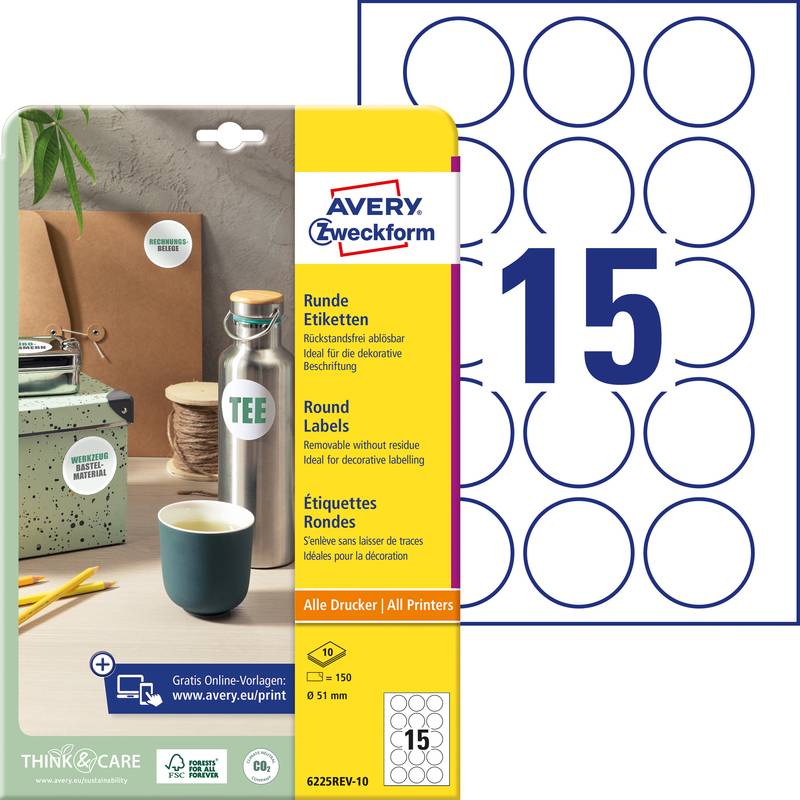 AVERY Zweckform Kennzeichnungs-Etiketten, Durchmesser: 51 mm-0