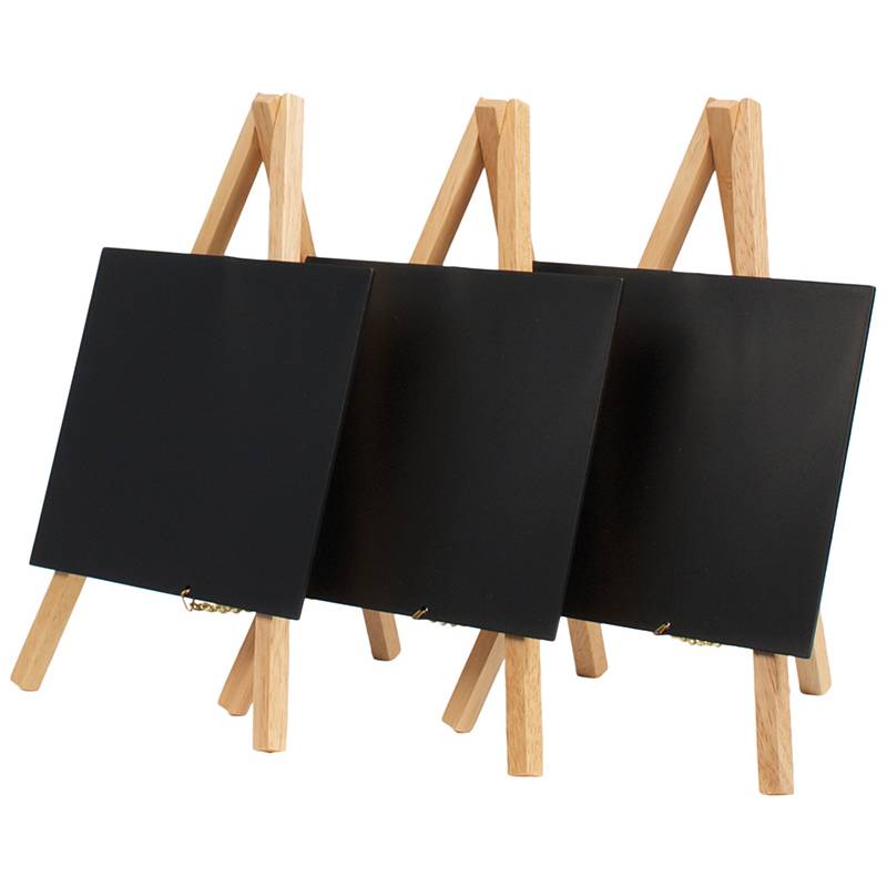 Securit Tisch-Kreidetafel MINI mit Staffelei, buche-0