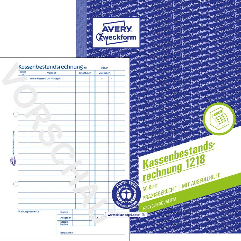 Kassenbestandsrechnung A5 RC VE=50 Originale-0