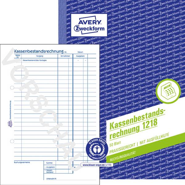 Kassenbestandsrechnung A5 RC VE=50 Originale