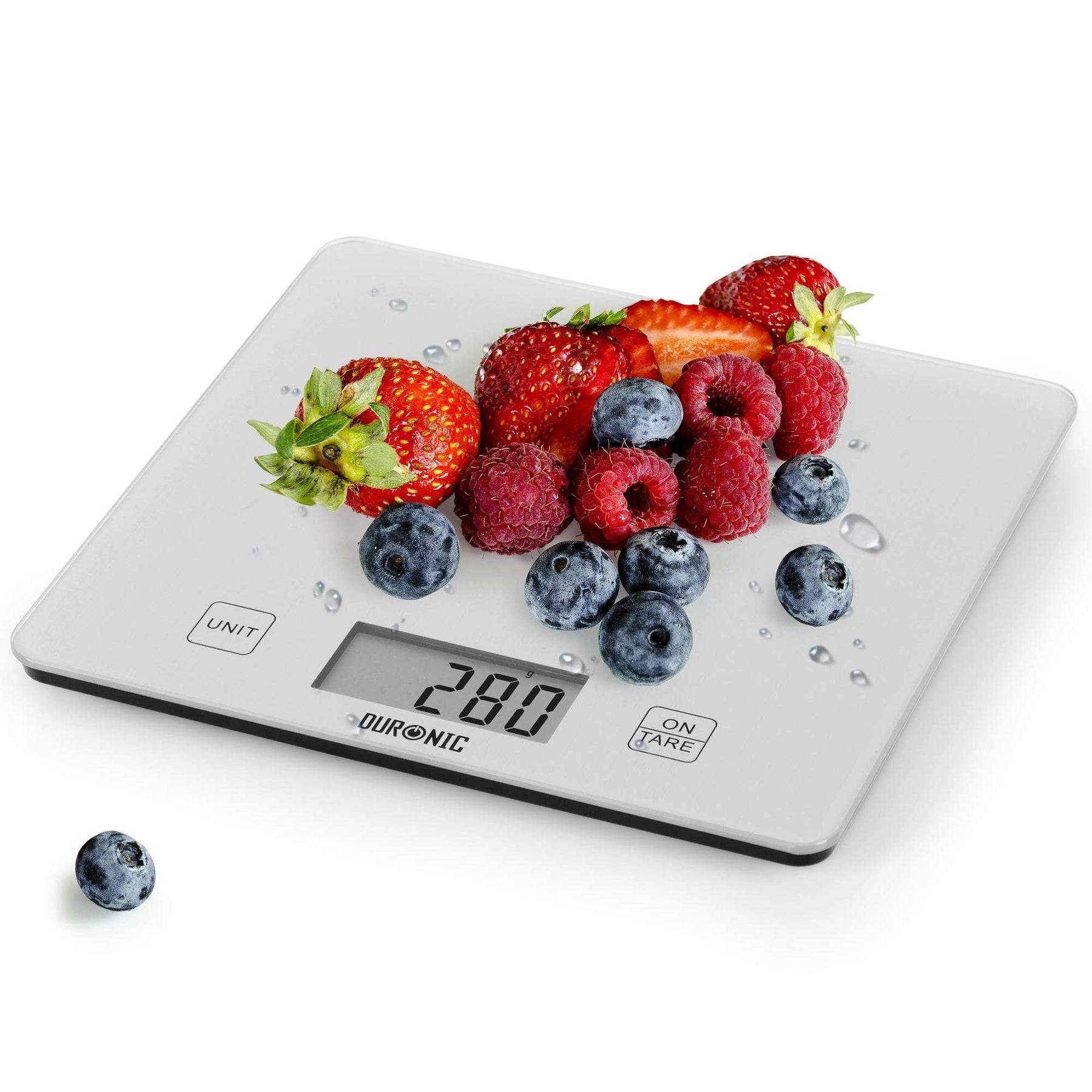 Duronic KS1080 Digitale Küchenwaage - Ultradünne Küchenwaage aus Glaß mit digitalen Display - 1 g - 10 kg Kapazität-0