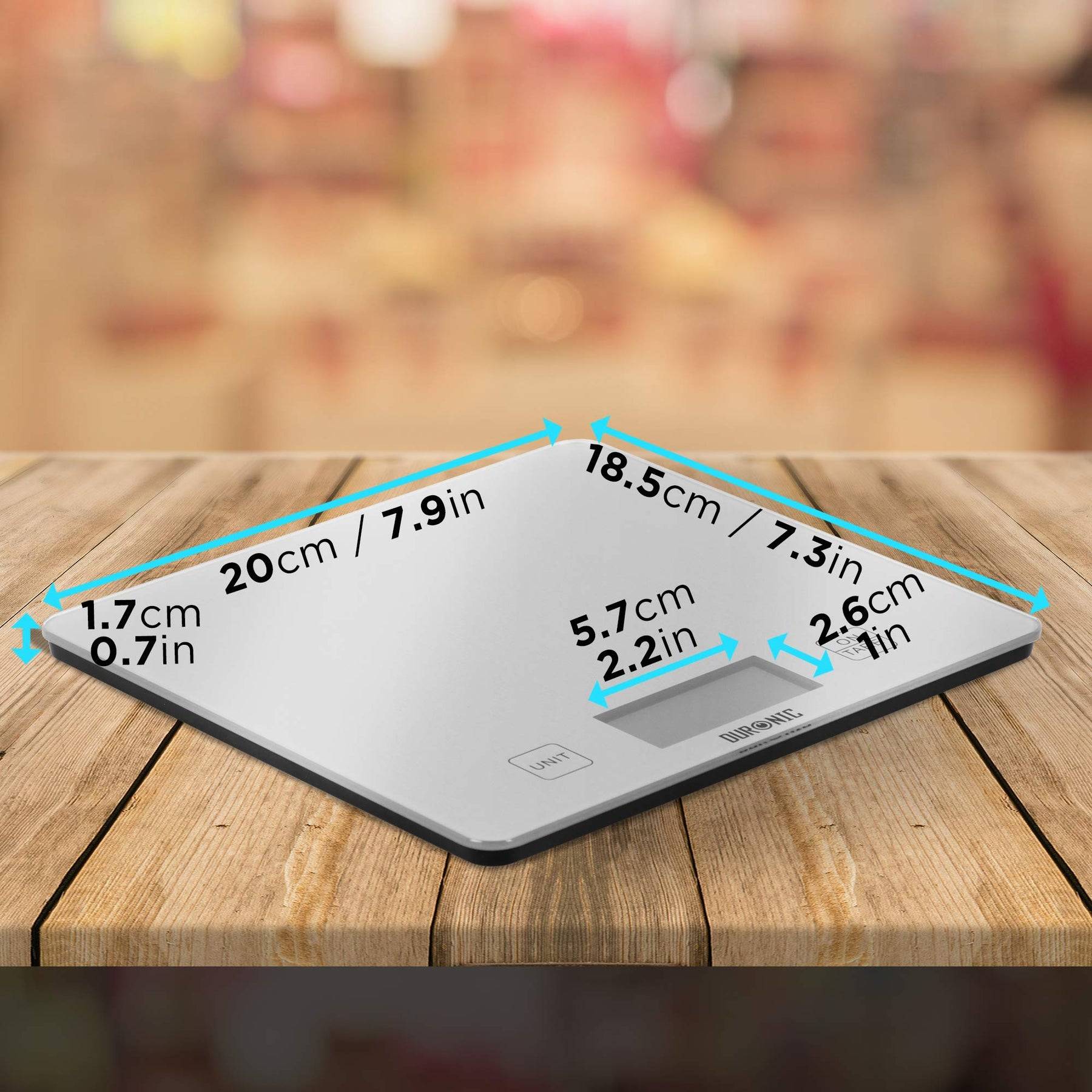 Duronic KS1080 Digitale Küchenwaage - Ultradünne Küchenwaage aus Glaß mit digitalen Display - 1 g - 10 kg Kapazität-1
