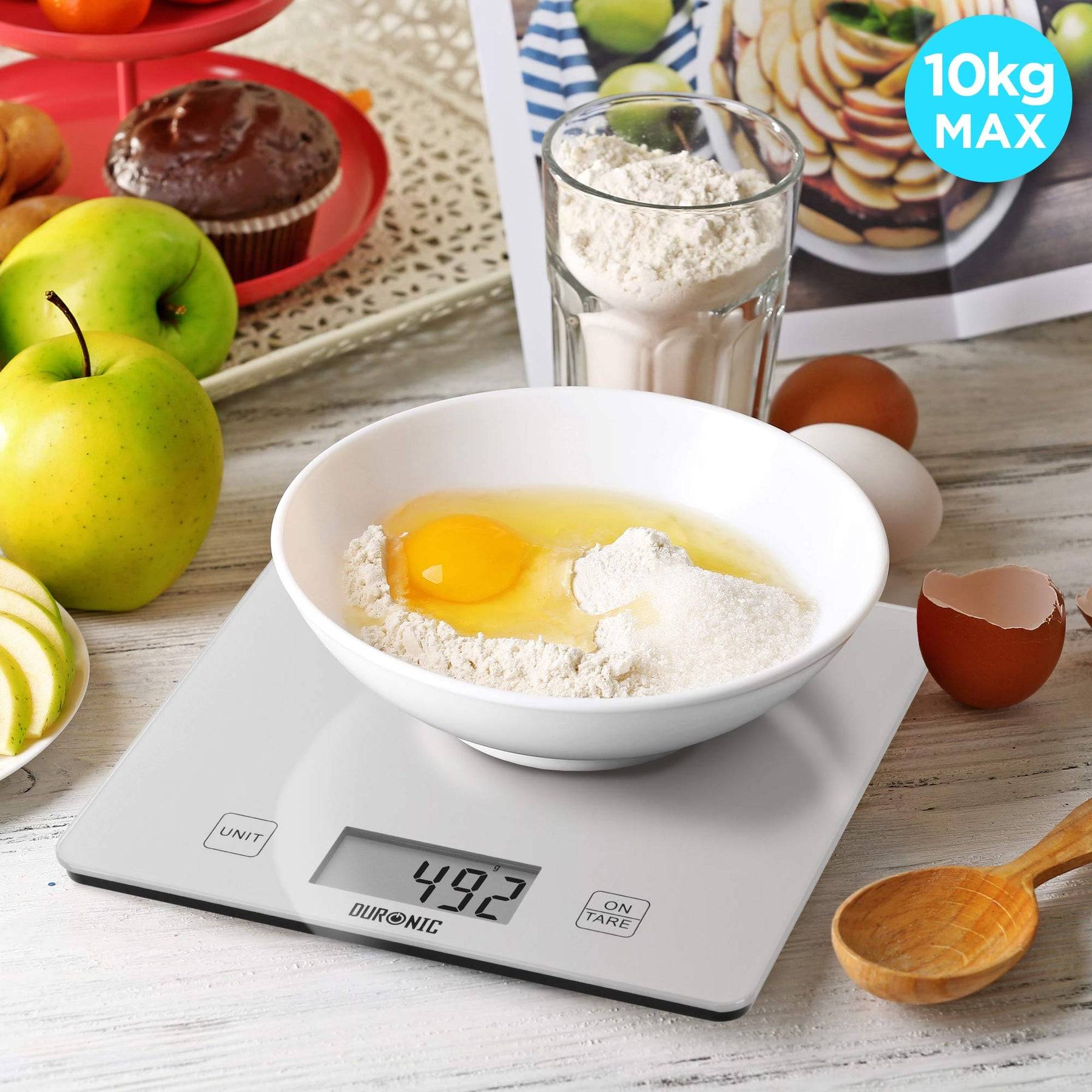 Duronic KS1080 Digitale Küchenwaage - Ultradünne Küchenwaage aus Glaß mit digitalen Display - 1 g - 10 kg Kapazität-2