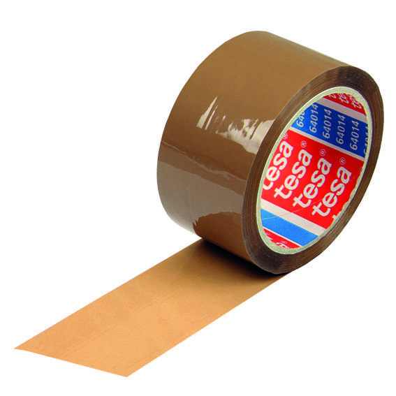 PP-Klebeband, 50 mm breit x 66 lfm, Stärke 45 µ, leise, braun, tesa 64014-0