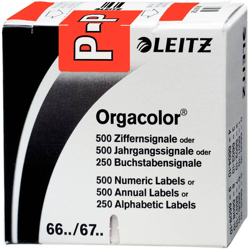 Buchstabensignal Orgacolor P rot 250 St./Pack. - Artikel: 122081530-0