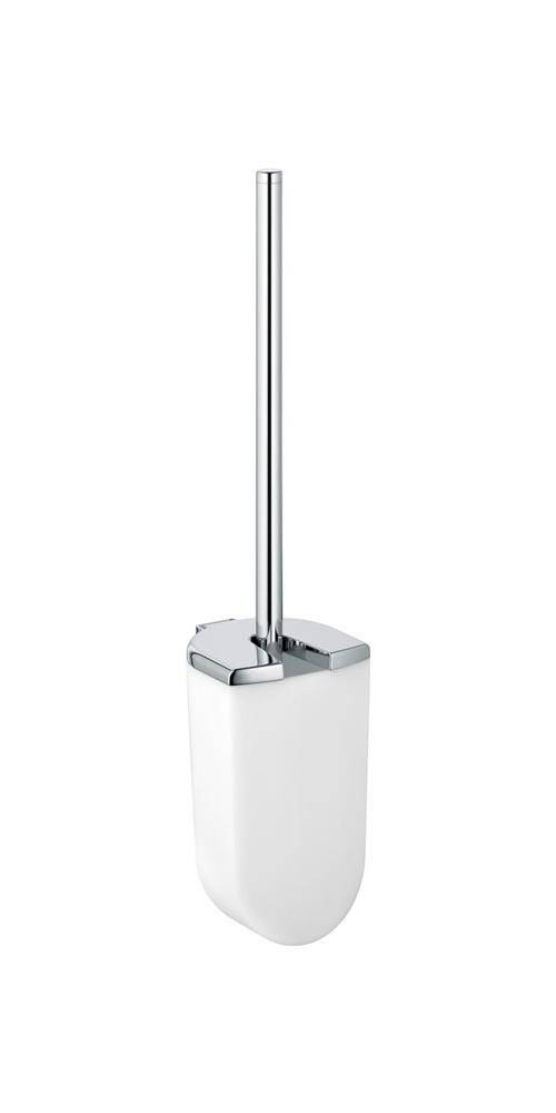 Keuco Elegance Toilettenbürstengarnitur mit Opak-Kunststoff-Einsatz, Verchromt, 11664010100-0