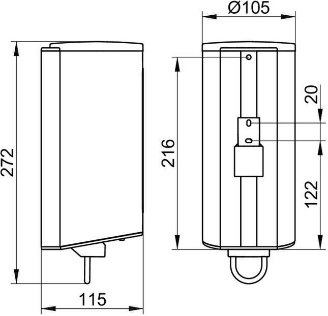 Keuco Plan Lotionspender, XL mit Pumpe und Kunststoffeinsatz, Silber eloxiert, 14954170100-1