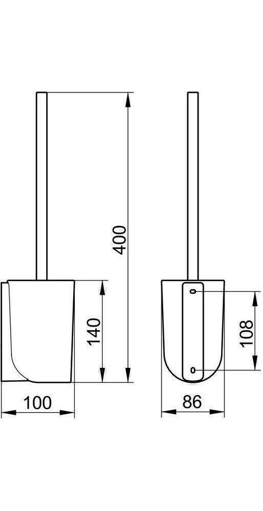 Keuco Elegance Toilettenbürstengarnitur mit Glas-Einsatz, Verchromt, 11669019000-1