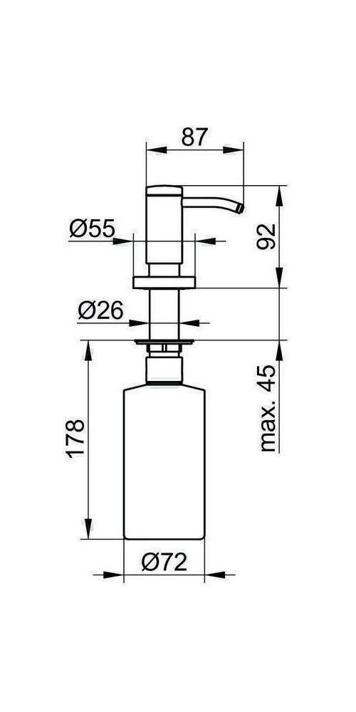 Keuco Plan Seifenspender für Flüssigseife, Einbaumontage mit Pumpe, 500ml, Verchromt, 14949010200-1