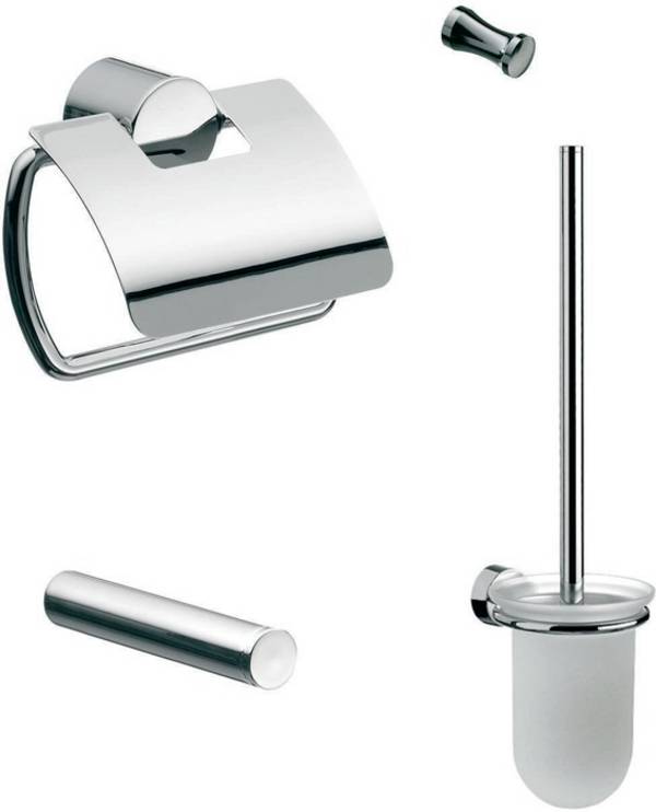 Emco WC-Set RONDO 2 Papierhlt, Bürstengrt, Res.RH, Haken chr