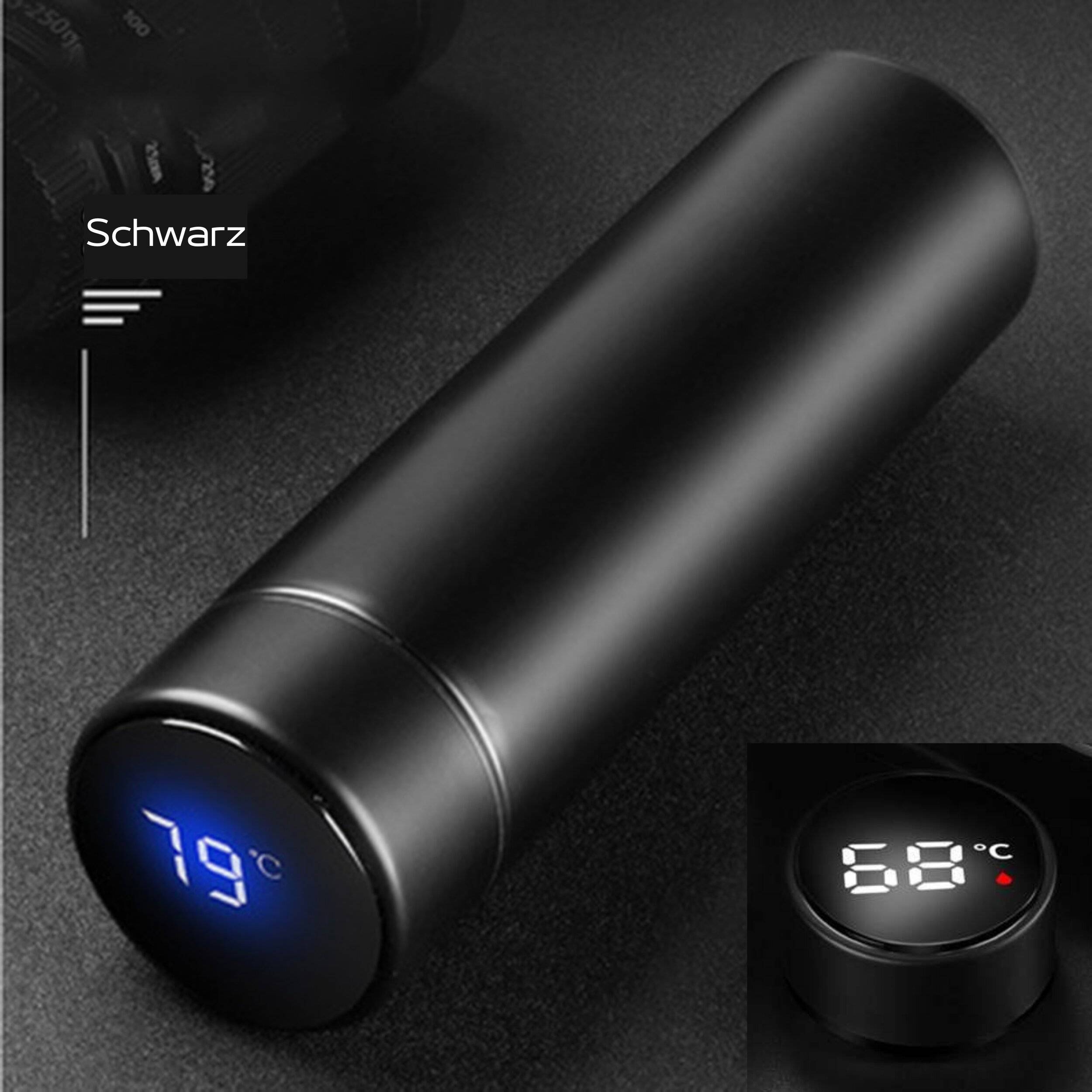 Isolierflasche mit LCD Temperaturanzeige 500ml schwarz-1