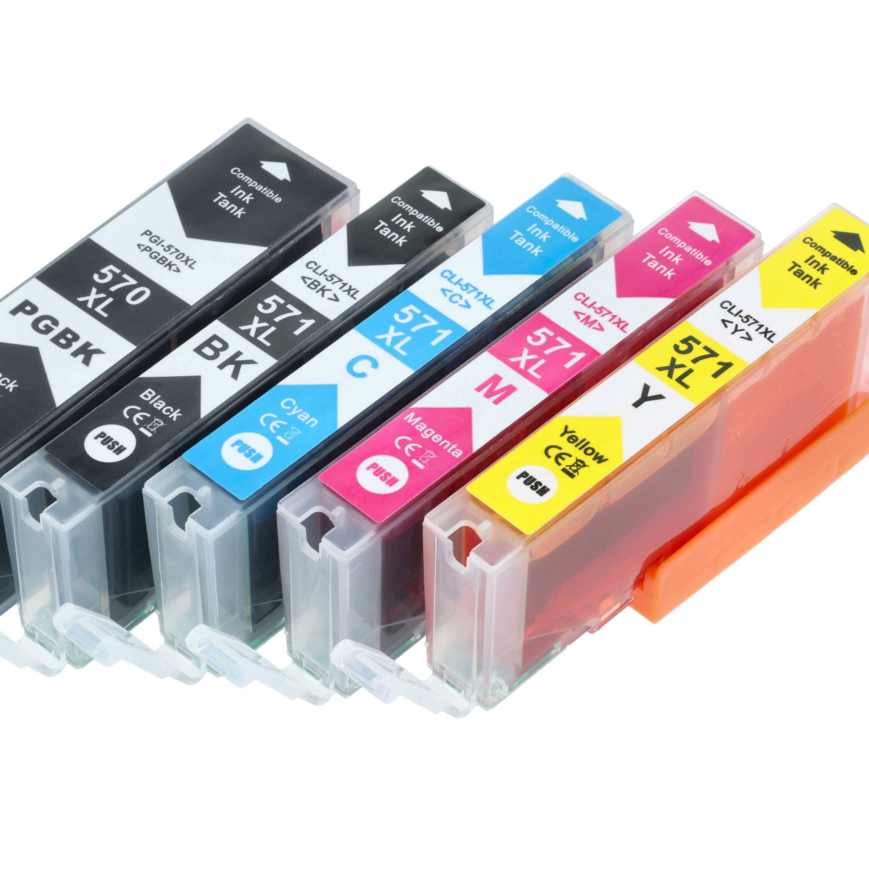 vhbw 5x Tintenpatronen kompatibel mit Canon Pixma MG6852 | MG6851, MG6850, MG5753, MG5752, MG5700, MG5751, MG5750-3