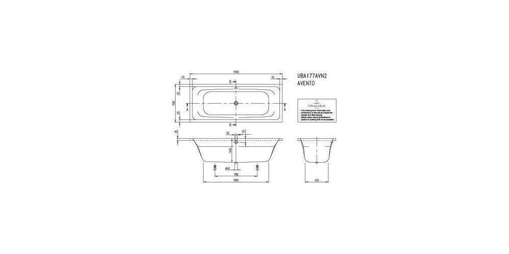 Villeroy & Boch V&B Einbauwanne AVENTO R-eck1700x700mm we-1